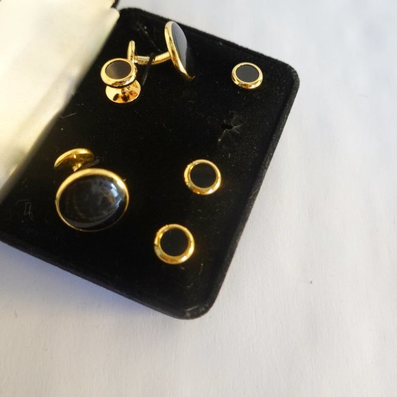 Onyx Cufflinks and Studs - Picture 1 of 1